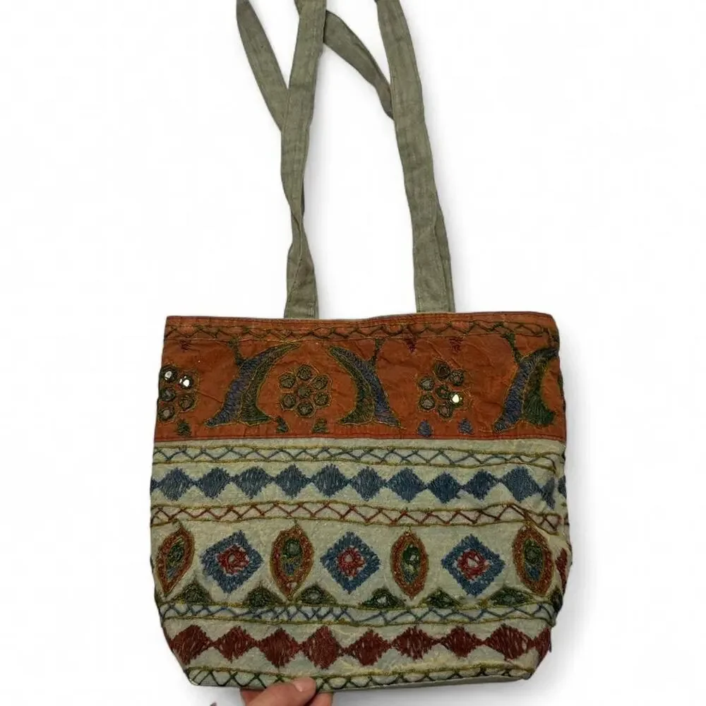 Hand Embroidered Vintage  Tote - Purse Bag  Featuring Traditional Kitchener